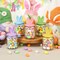 Easter Decorations - 5 PCS Easter Glass Candy Jar with Ceramic Bunny Shaped Lid Easter Cookie Decorative Jar with Gingham Ribbon Bows for Easter Table Centerpiece Decorations